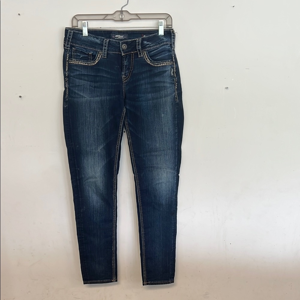 Quiksilver Blue Skinny Jeans Vintage Wash